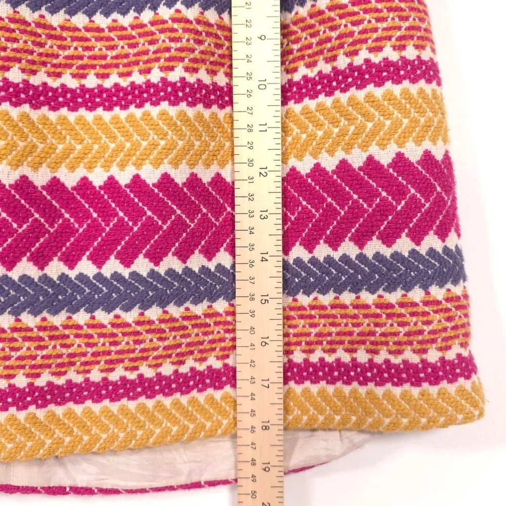 Anthropologie Nomad Morgan Carper Jacquard Mini Skirt MEDIUM Embroidered Pockets